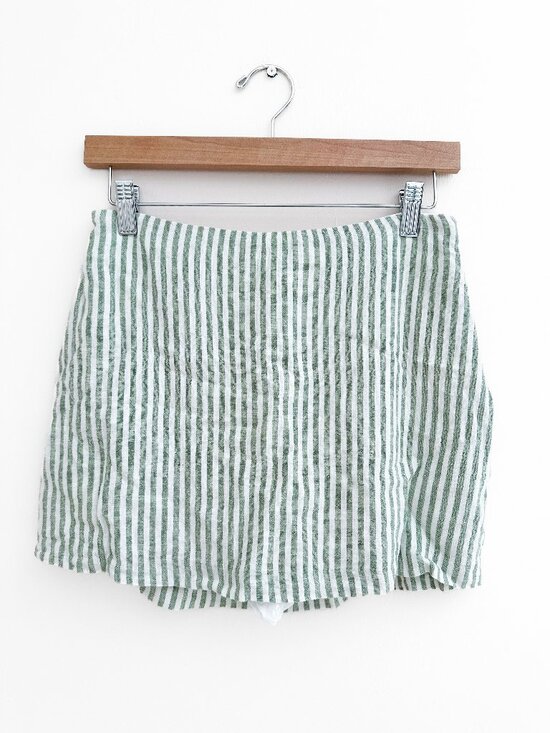 Abercrombie & Fitch Dresses & Skirts - Abercrombie & Fitch The A&F Scarlett Linen-Blend Mini Skort Green Stripe Size S